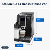 De'Longhi Dinamica Plus ECAM 370.70.B Volautomatische espressomachine met LatteCrema-melk-, cappuccino- en espressosysteem, 3,5 inch TFT-kleurentouchscreen en app-bediening, koffiefunctie, zwart