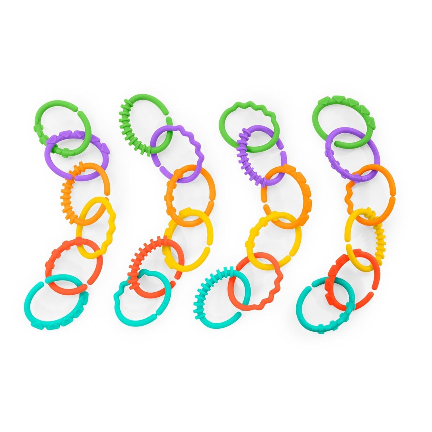 Heldere start, Oball, verbindingsschakels voor wandelwagenketting, veel schakels, opvouwbaar, gemakkelijk te bevestigen, gemakkelijk schoon te maken, perfect voor op reis Bebe Toys Naty Shop