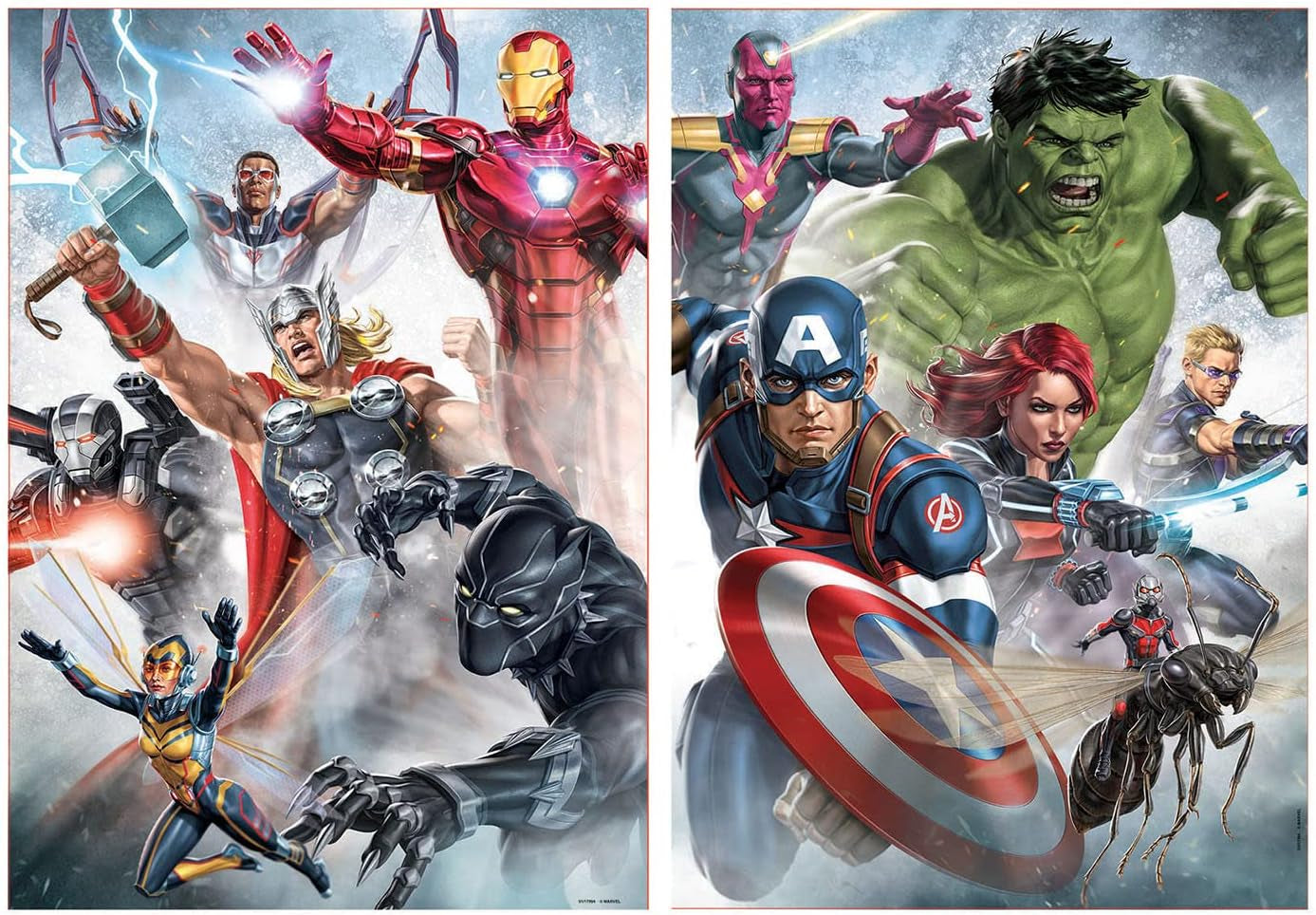 Educa - Puzzel 500 stukjes voor volwassenen | Marvel Avengers 2 X 500 puzzelstukjes voor volwassenen en kinderen vanaf 11 jaar, superhelden, puzzelset (17994) Puzzel Naty Shop