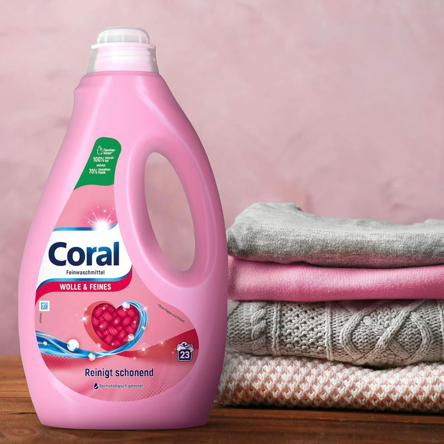 Coral delicaat vloeibaar wasmiddel voor wol en fijne was, 23 wasbeurten, 1,15 liter Wasmiddelen Naty Shop