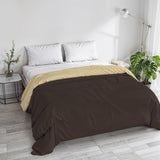 Basic winterdekbed, effen en gevoerd, donkergroen/crème, 200X245Cm Naty Shop dekbedden en dekbedden Bruin/crème 250X245Cm