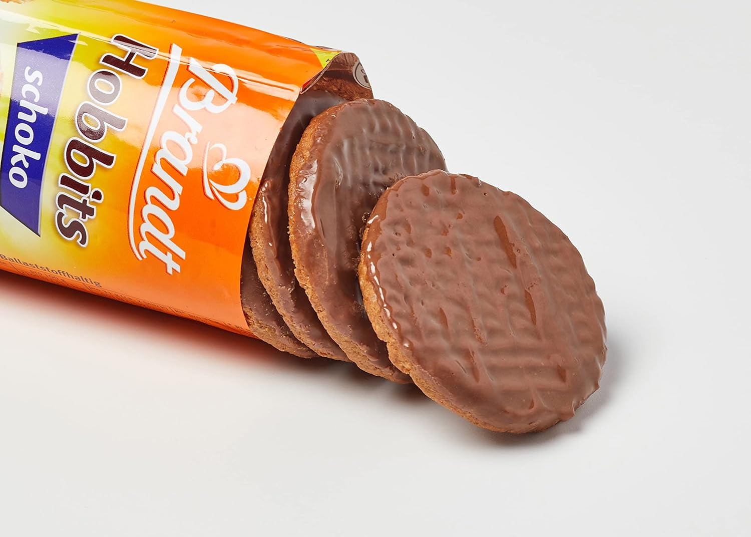 Brandt Hobbits Chocolade 265g Pak - Krokante Volkoren Chocolade Havermoutkoekjes - Knapperig deeg voor het hele gezin - in een praktische koekjesrol
