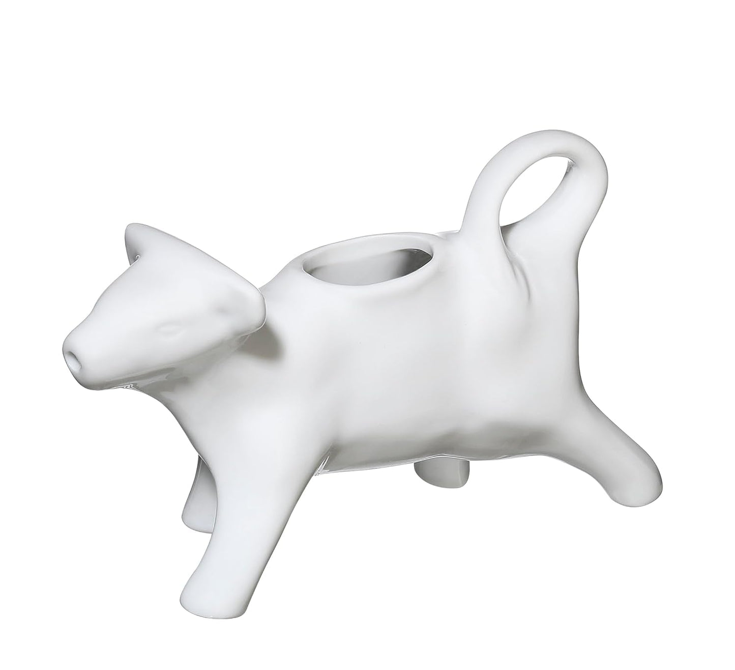Cilio Milk - Melkmok in de vorm van een koe | Porselein | Melkmok in de vorm van een koe | Met handvat | Mok voor koffie, melk en room | Ontbijttafeldecoratie | Capaciteit 125 ml