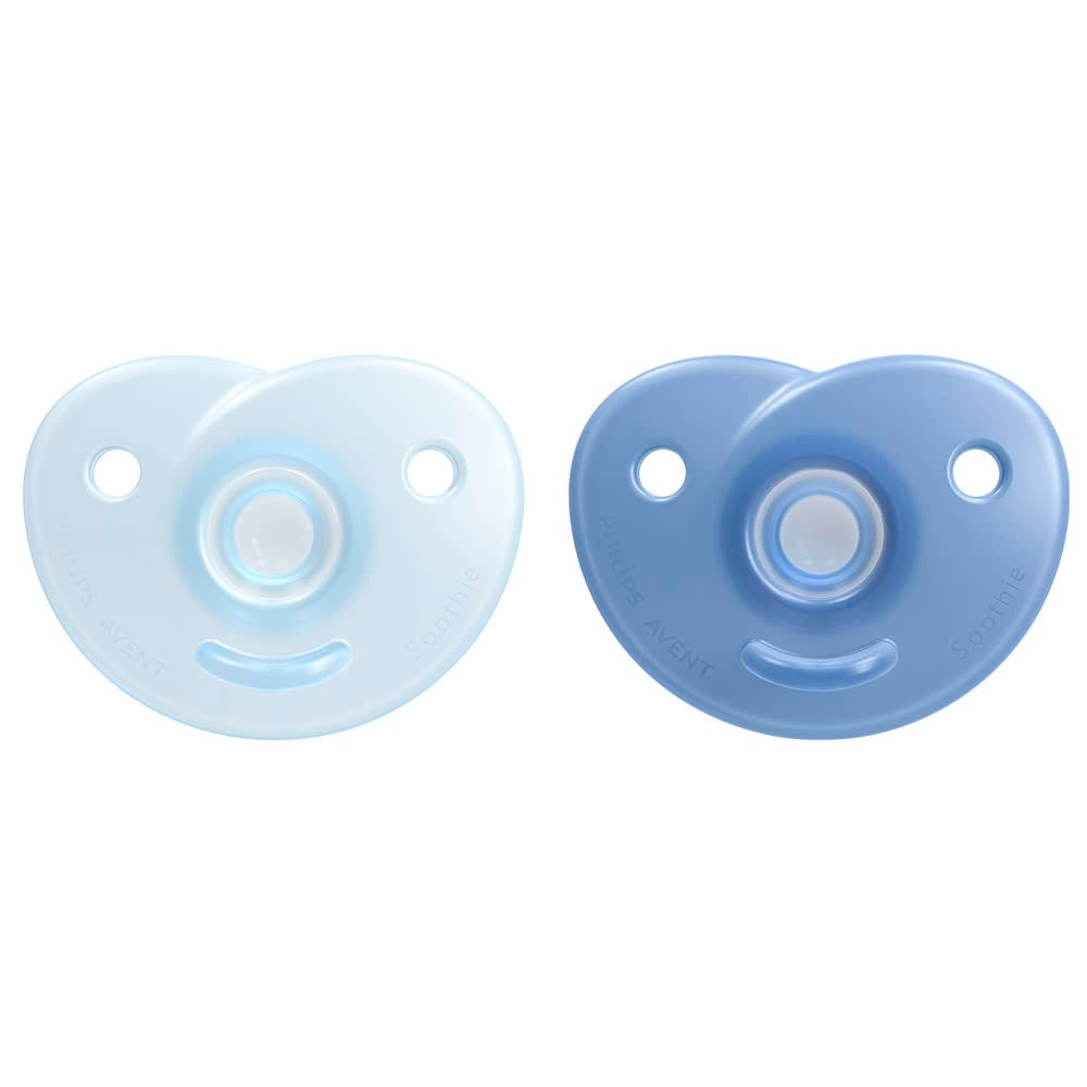 Philips AVENT Soothie - BPA-vrije fopspeen voor baby's van 0-6 maanden, blauw/lichtblauw (model SCF099/21)