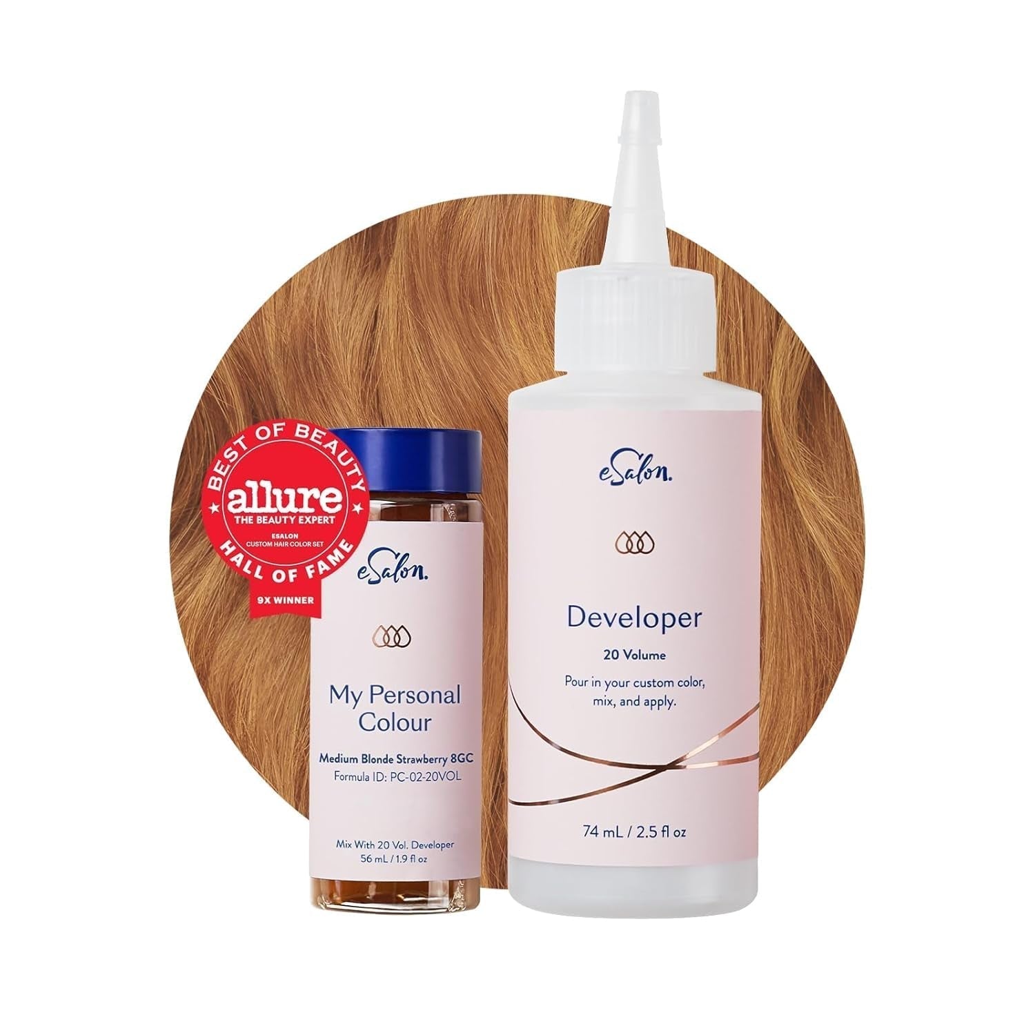 Permanente haarkleurset 100% grijsdekking Thuiskleuring 0% ammoniak Haarverf Multidimensionale haarverf Professionele haarverf Naty Shop Haarverf Middenblond Aardbei 8Gc