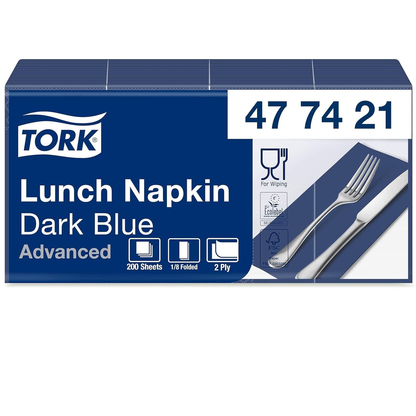 Tork Linstyle 509542 zwarte cocktailservetten, 1/4 vouw, 1-laags, 23,8 x 23,8 cm, 1 x 100 servetten