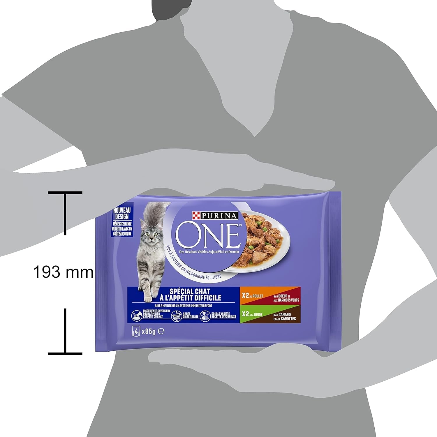 Purina One - Spezialfutter in Saus Rind/Huhn/Ente en Turkeyhn für Katzen mit Appetit, 340 g