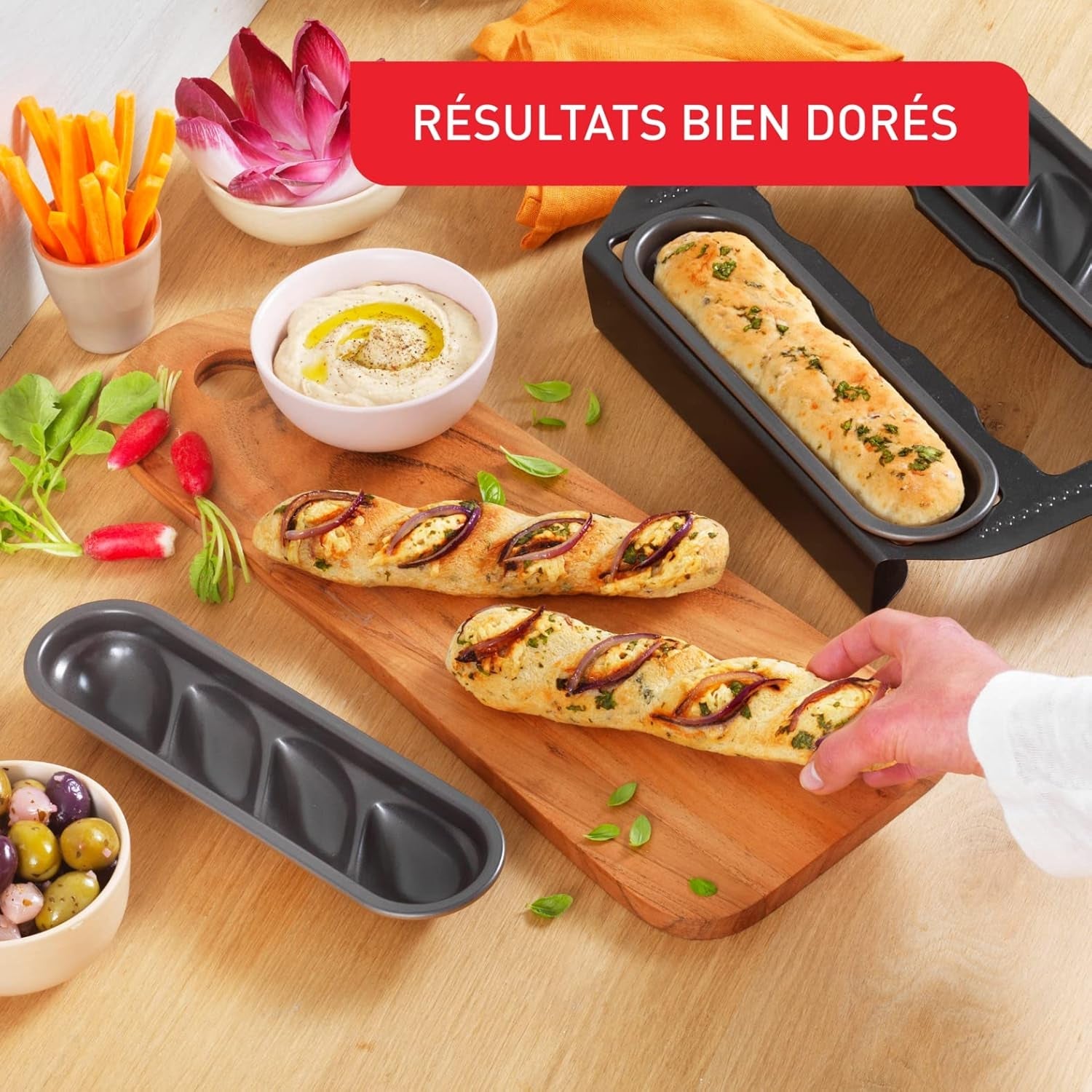 Tefal Creabake J3089304 3 Stück Brioche-Backform Antihaft-Beschichtung, Leicht Entnehmbar, Stapelbar, Einfache Austellung, Backform Vormen en bakplaten Naty Shop