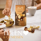 Lindt-chocolade | Mix voor tas NUXOR | 103g | Gianduja Romige Chocoladeblokjes in Drie Assortimenten met Geroosterde Hele Hazelnoten | Chocolade cadeau