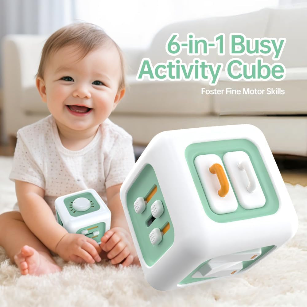 Zintuiglijk speelgoed voor peuters van 1-3 jaar | Montessorispeelgoed voor kinderen vanaf 1 jaar | Reisspeelgoed voor baby's van 12-18 maanden | Activiteitenkubus, verjaardags- of kerstcadeau voor 1-jarigen
