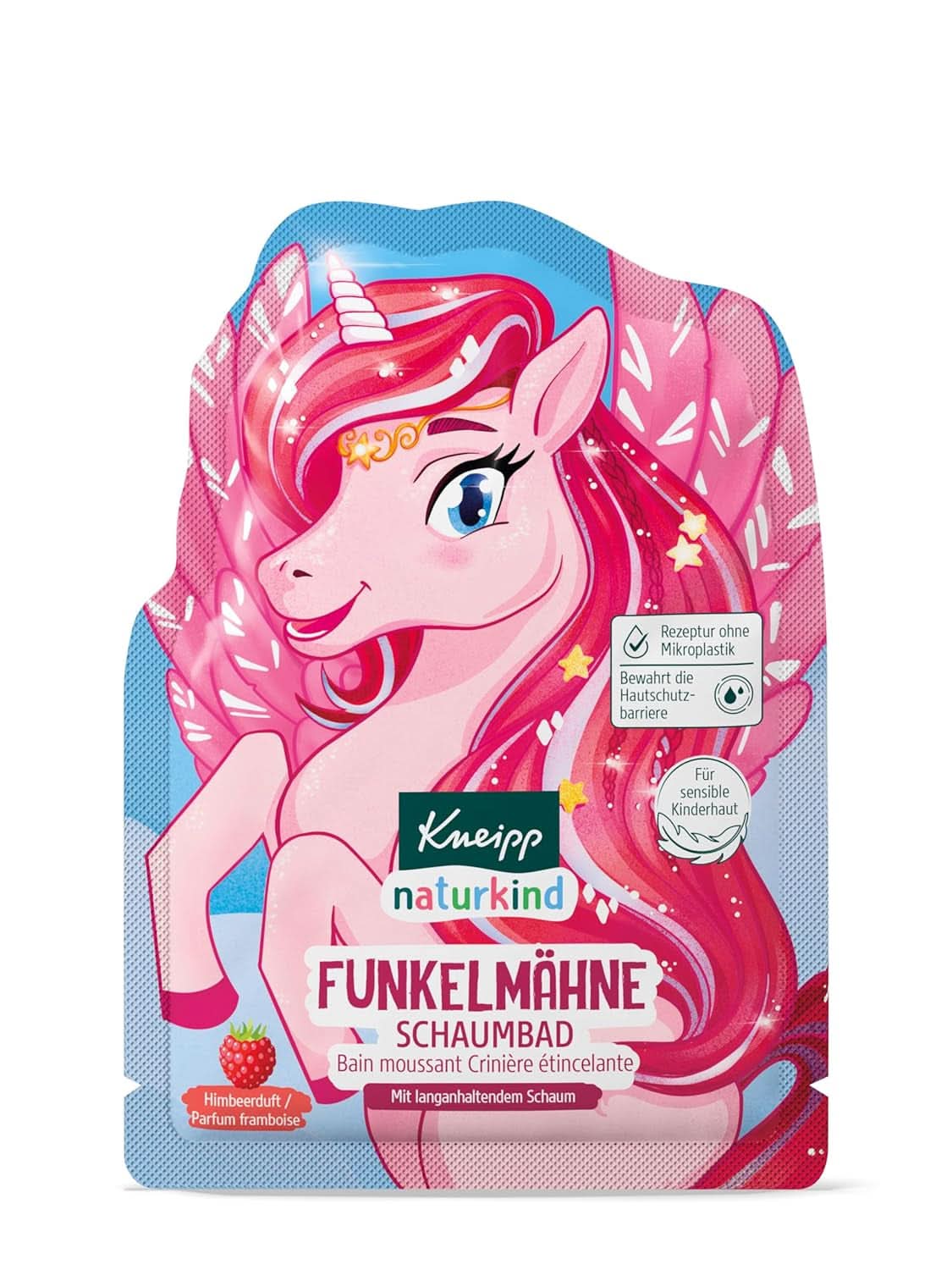 Kneipp Naturkind, eenhoornbadadditief voor kinderen met frambozensmaak en voedende jojoba-olie, 40 ml Douche en bad Naty Shop