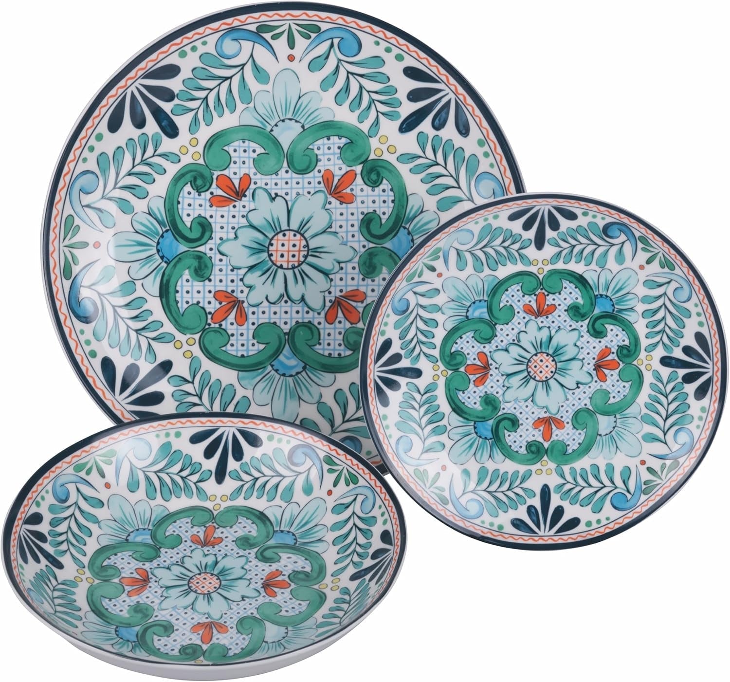 18-delig porseleinen servies, 6 verschillende bordensets, Andalusië