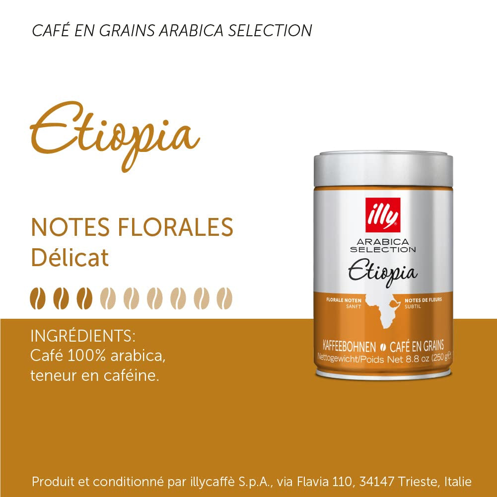 illy Koffiebonen Selectie van Ethiopië Luxe Arabica Koffiebonen 6 Pack (6 x 250g)