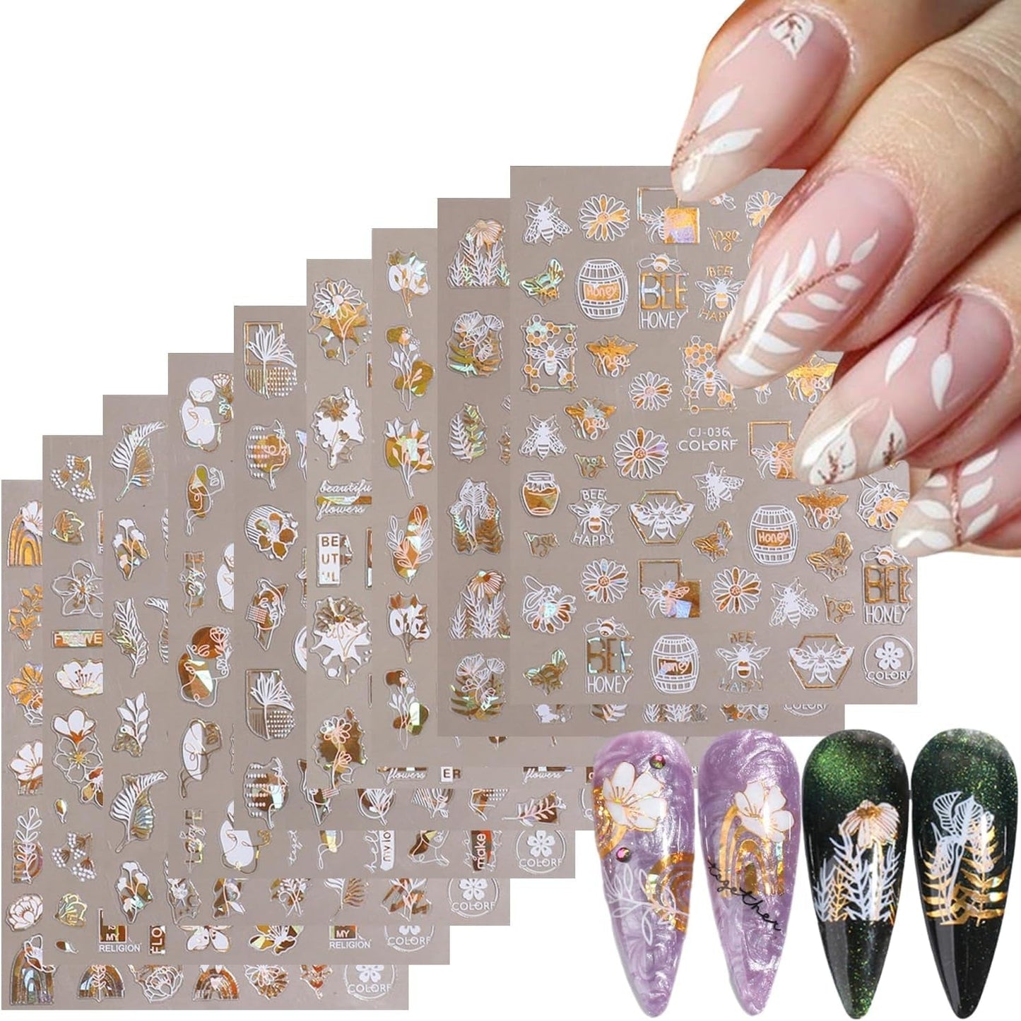 GZMAYUEN 12 kleuren Franse nagelstickers 3D Franse kleurverloop nagelstickers Zelfklevende nagelontwerp Nagelaccessoires