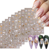 GZMAYUEN 12 kleuren Franse nagelstickers 3D Franse kleurverloop nagelstickers Zelfklevende nagelontwerp Nagelaccessoires