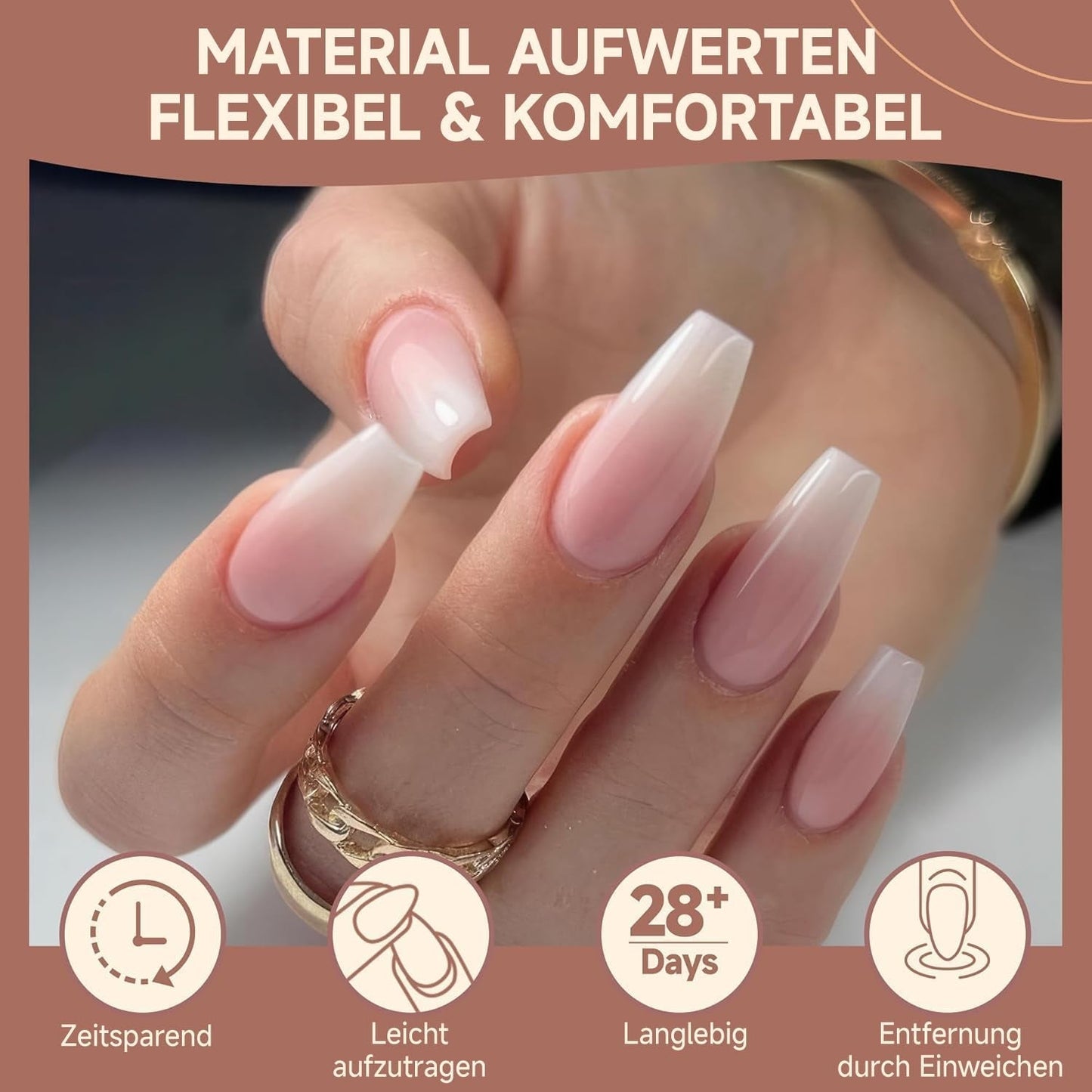 Ballerina Gel Nagel Tips 216 stks 12 Maten Zachte Gel Nagel Tips Volledige Dekking Nagelverlenging Set Semi Matte DIY Thuis Kunst