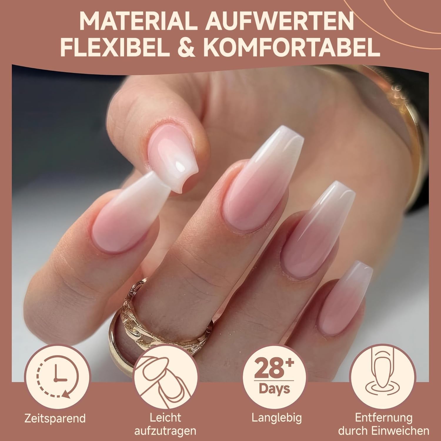 Ballerina Gel Nagel Tips 216 stks 12 Maten Zachte Gel Nagel Tips Volledige Dekking Nagelverlenging Set Semi Matte DIY Thuis Kunst