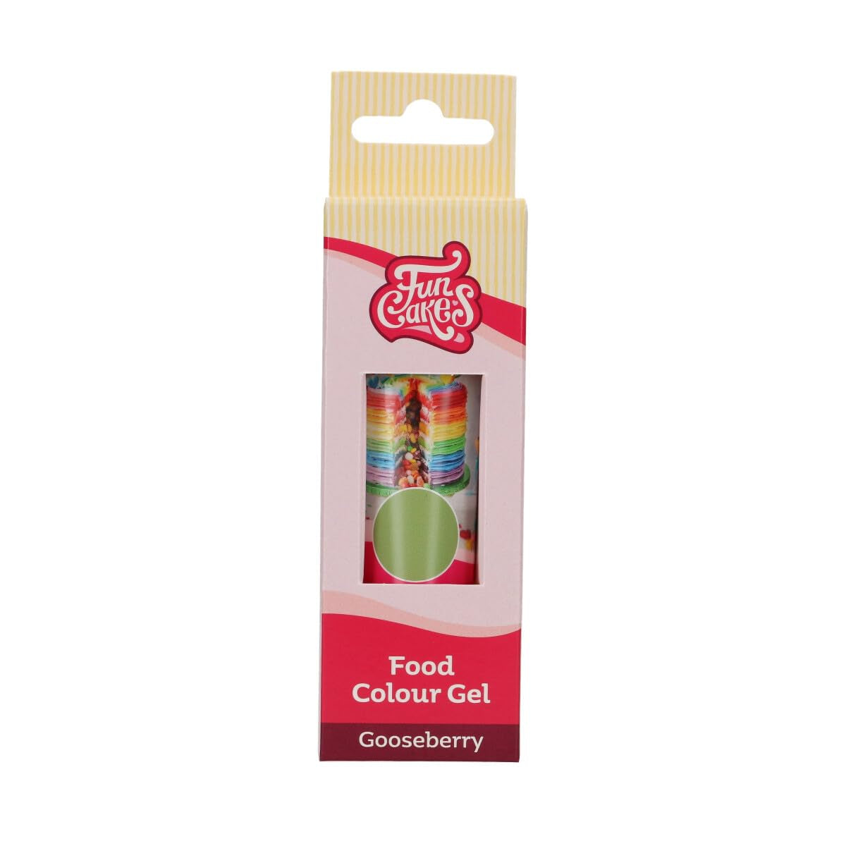 Funcakes Gel Kruisbes kleurstof: Hoog geconcentreerde kleurstof voor deeg, room, fondant en marsepein. Gemakkelijk doseren. Eén druppel om levendige kleuren te creëren. Halal. 30 gram