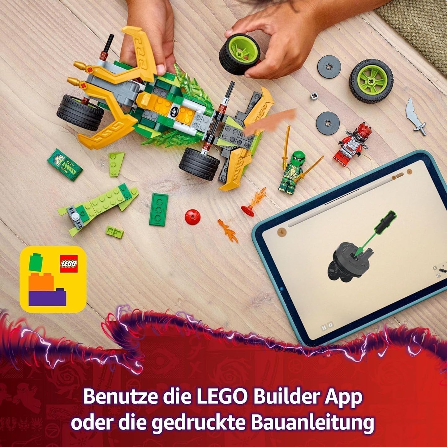LEGO NINJAGO Lloyd's Action Speedster - Speelgoedbouwauto met 2 minifiguren voor rollenspellen, speelgoedauto bouwen voor kinderen - cadeau voor jongens en meisjes vanaf 7 jaar 71828 Bouwsets Besuche den LEGO-Store