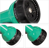 Relaxdays spiraalslang verlengbaar tot 20m flexibele tuinslang met watersproeier 7 spuitpatronen groen