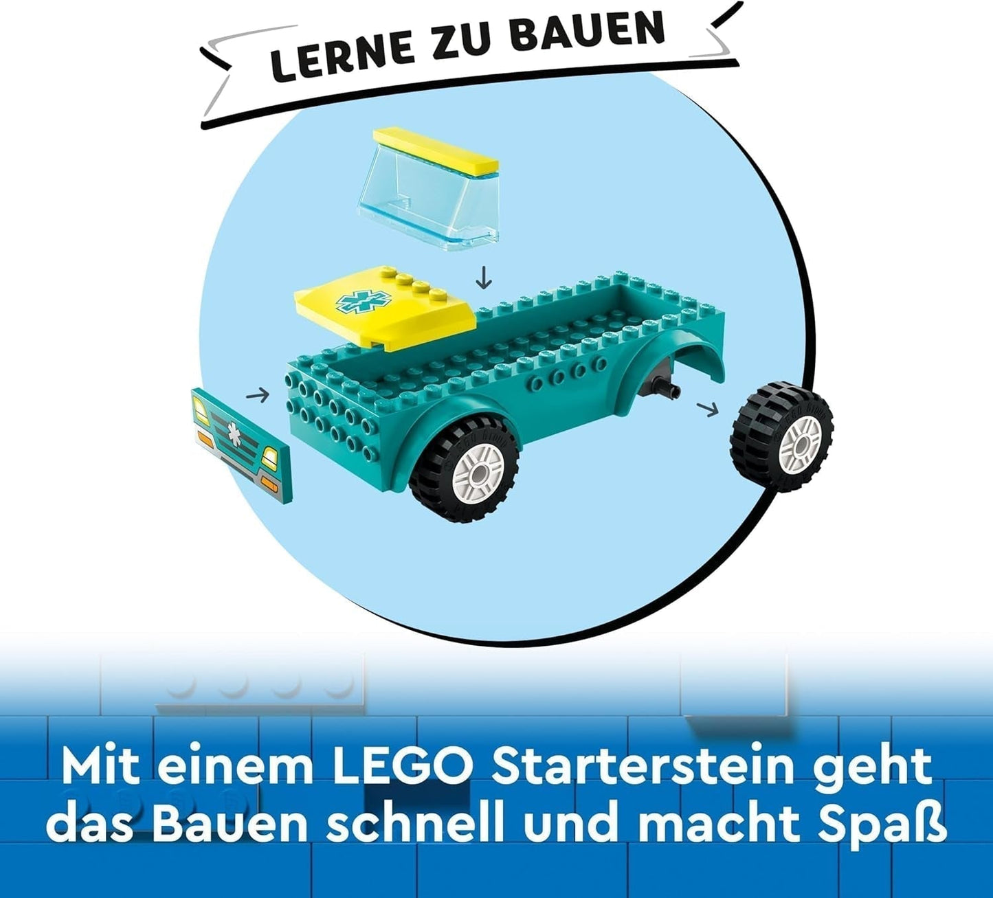 LEGO City Ambulance en Snowboarder, Ambulance Speelset met speelgoedauto en 2 minifiguren, Snowboarder en Paramedicus figuur, fantasierijk cadeau voor jongens en meisjes vanaf 4 jaar 60403 Bouwsets Besuche den LEGO-Store