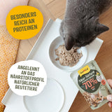 GimCat Near Nature Trial Mix 12 Pack - Natgraanvrij voer voor katten vanaf 7 maanden met een soortgeschikte en prooispecifieke receptuur - 12 zakjes (12 x 85g)