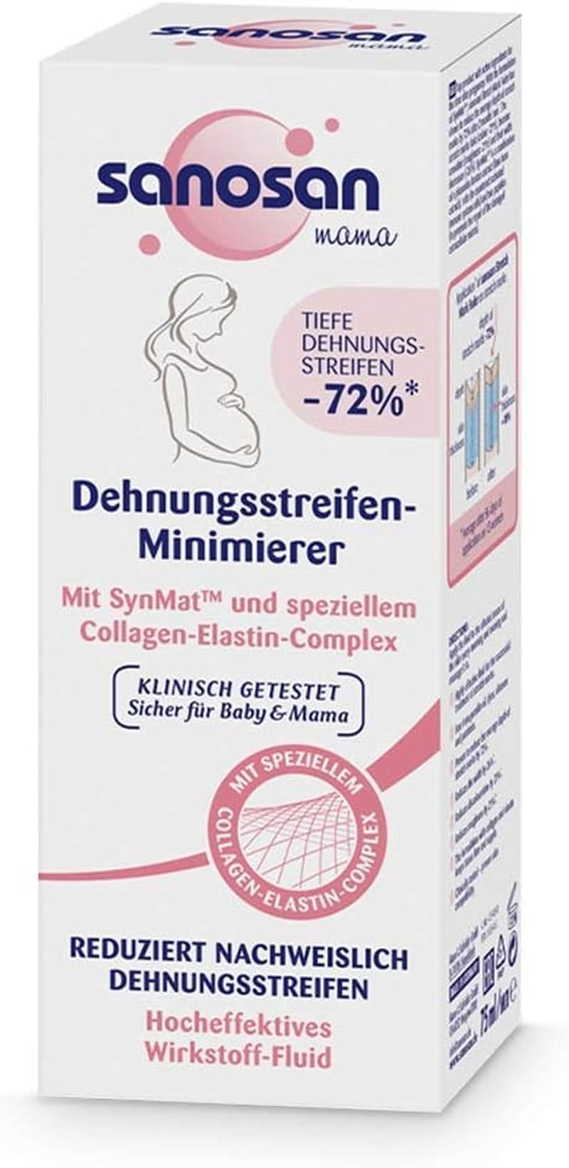 Sanosan Stretch Mark Minimiser, klinisch getest - bewezen vermindering van striae na de zwangerschap, zonder paraffineolie, kleurstoffen, siliconen, 75 ml Cosmetica en Schoonheid Naty Shop 1 stuk