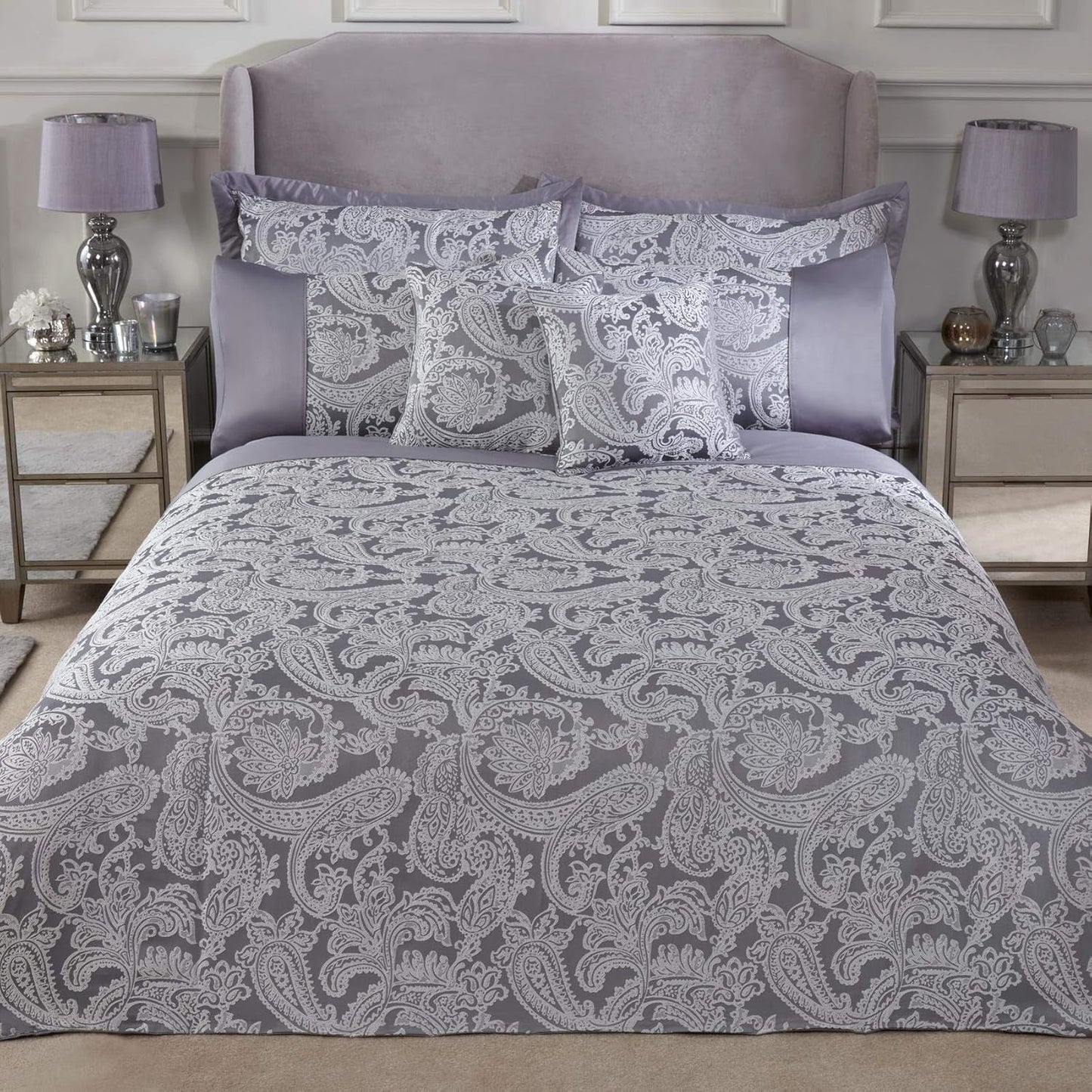Hertogindekbed voor kingsize bed, 100% polyester, crèmekleur Bedden en dekbedden Emma Barclay zilver Super King