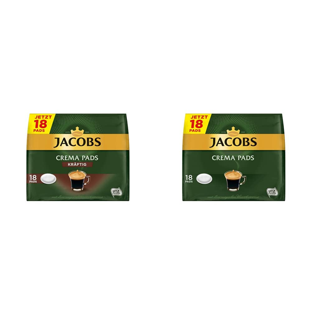 Kräftig Crèmepads, 90 Senseo-compatibele Kaffeepads UTZ-zertifiziert, 5er Pack, 5 x 18 Getränke & Cream Pads, 90 Senseo-compatibele Kaffeepads UTZ-zertifiziert, 5er Pack, 5 x 18 Getränke