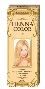 Henna Color 111 Natuurlijke conditioner voor blond haar Haarkleur Natuurlijk haarkleuringseffect Henna Eco-haarverf Naty Shop Lichtblond 75 Ml (1 pak)