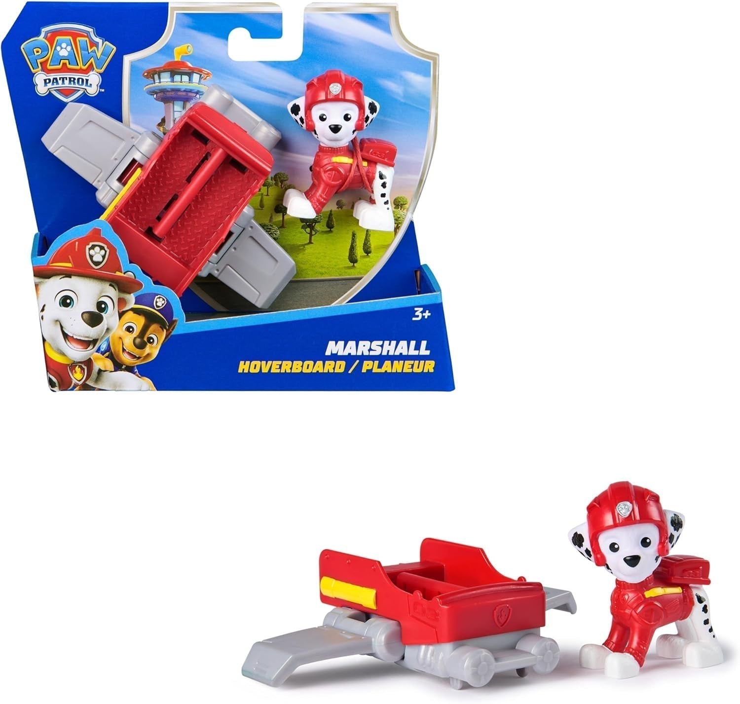 PAW PATROL Chase Action Pup Mini reddingsvliegtuigspeelset met opvouwbare vleugels Speelgoed voor kinderen van 3 jaar oud Actiefiguren Naty Shop Marshall
