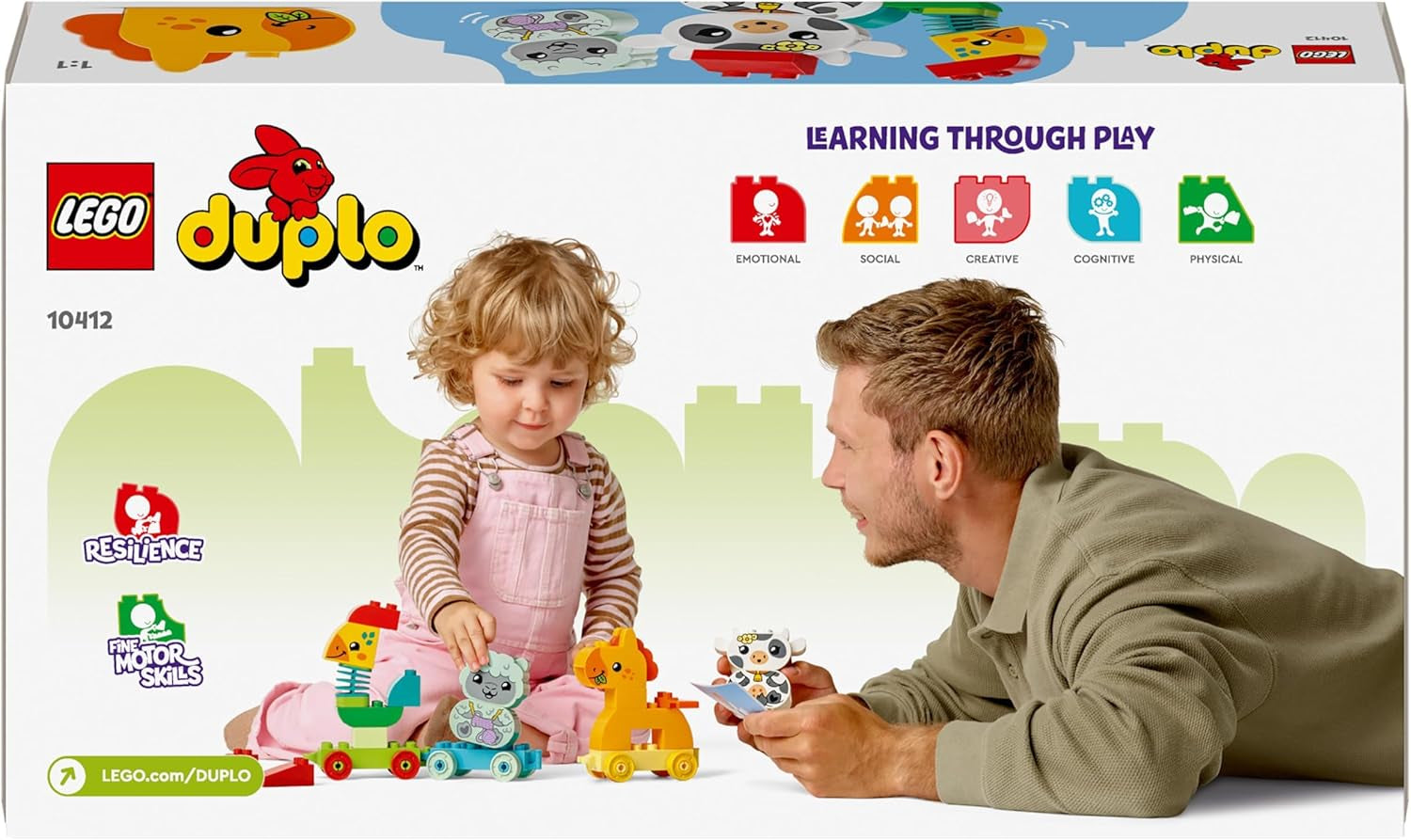 LEGO DUPLO Dierentrein, speelgoedtrein met wielen, creatief bouwen en herbouwen van dierenfiguren, educatief speelgoed voor peuters, verjaardagscadeau voor dierenliefhebbers meisjes en jongens van 1½ jaar oud 10412 bouwsets Besuche den LEGO-Store