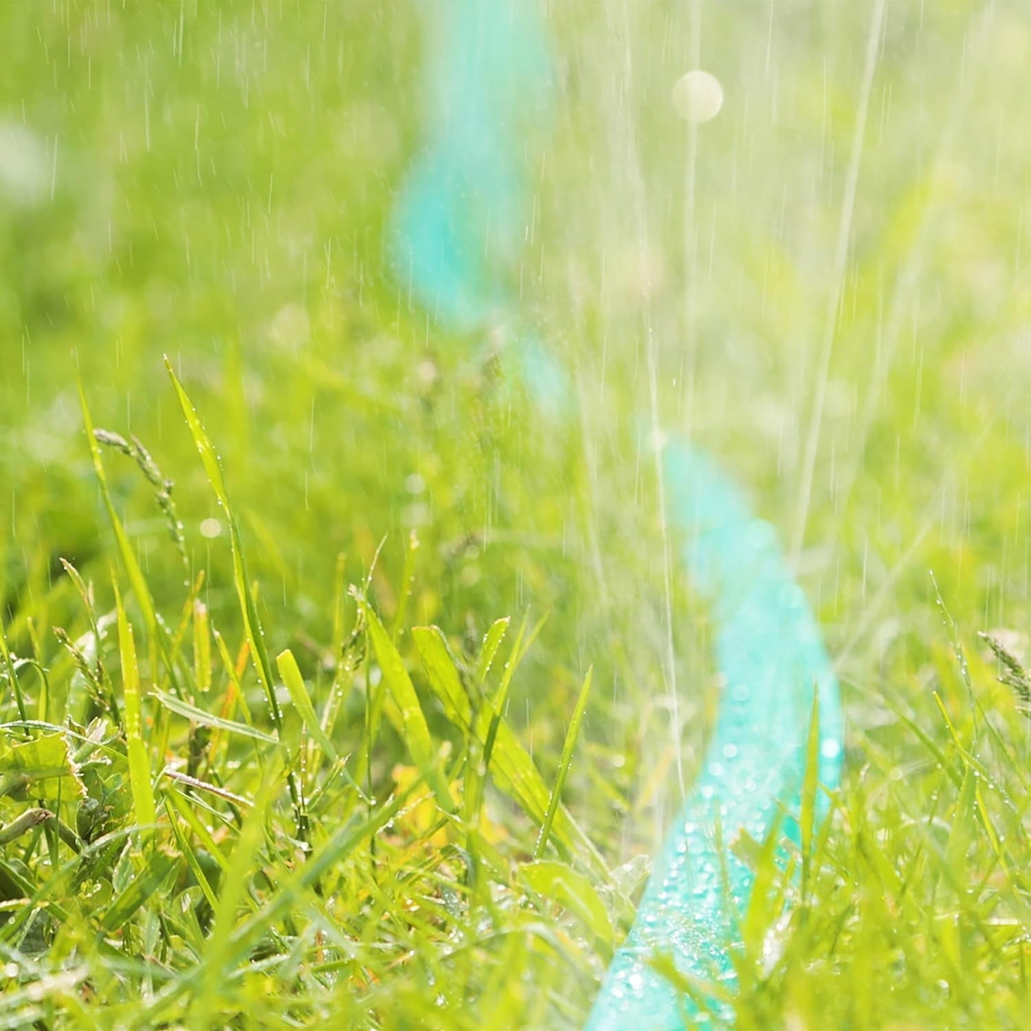 Relaxdays Beregeningsslang 5 m lengte, gelijkmatige bewatering van tuinlagen, vlak, aansluitklaar, sproeislang, groen
