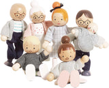 - Meine Familie met 4 puppen – Holz, Stoff – P053