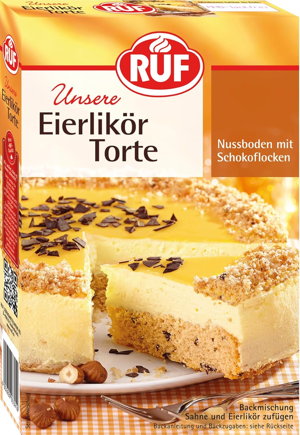 RUF Apfeltorte, Backmischung Für Eine Apfel-Torte Met Sahne-Creme en Zimt-Zucker, Apfel-Zimt-Torte, Vegan Naty Shop Eierlikörtorte 350 G