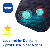 MAM Original Day & Night Matt Fopspenen | 6-16 maanden | Fopspeenset | Acceptatie 94% | Helpt ongewenste uitlijning van de tanden te voorkomen | Ontwikkeld samen met tandartsen Silicone SkinSoft | Vogel/uilpatroon | Pakket van 4