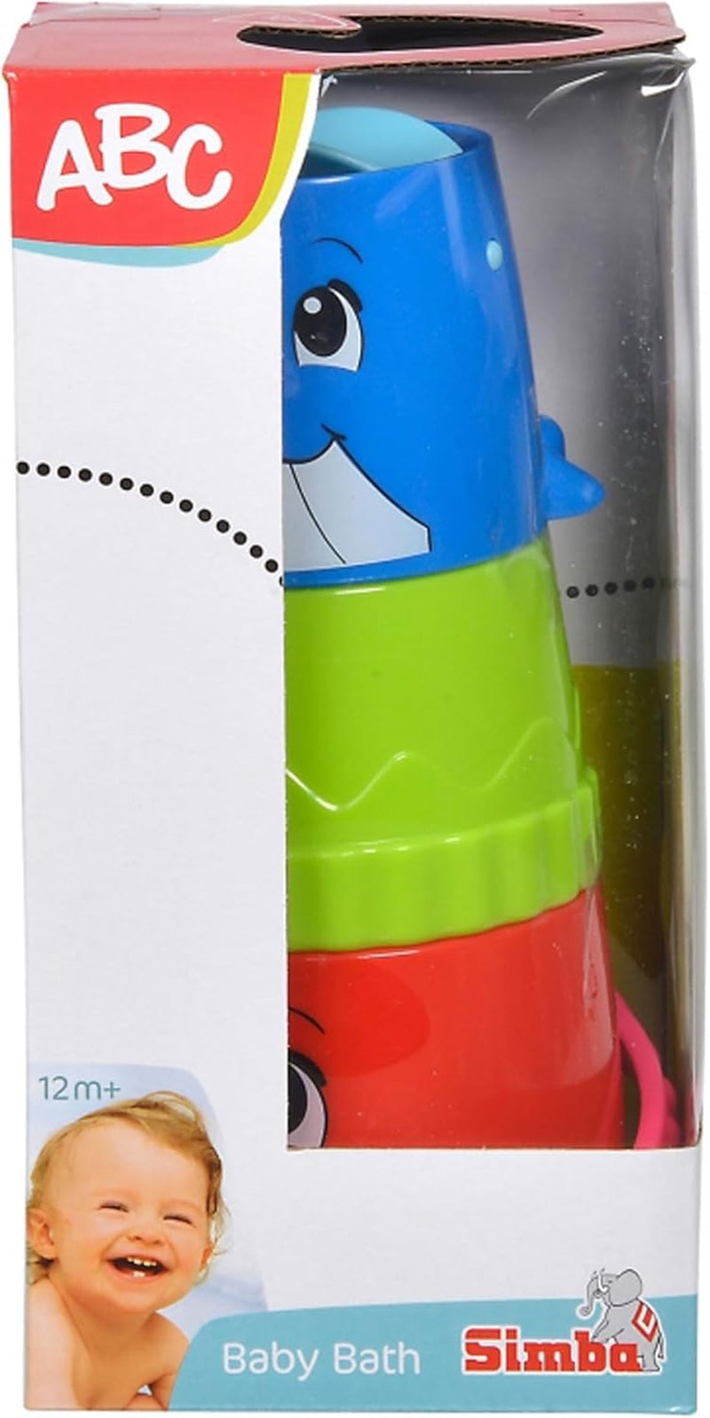 Simba 104010183 - ABC-emmer met stapelbaar glas, emmer en gekleurd glas met beekje en waterrad, 3 stuks, 23cm, vanaf 12 maanden Babyspeelgoed Naty Shop