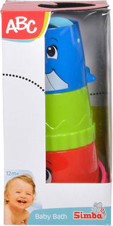 Simba 104010183 - ABC-emmer met stapelbaar glas, emmer en gekleurd glas met beekje en waterrad, 3 stuks, 23cm, vanaf 12 maanden Babyspeelgoed Naty Shop