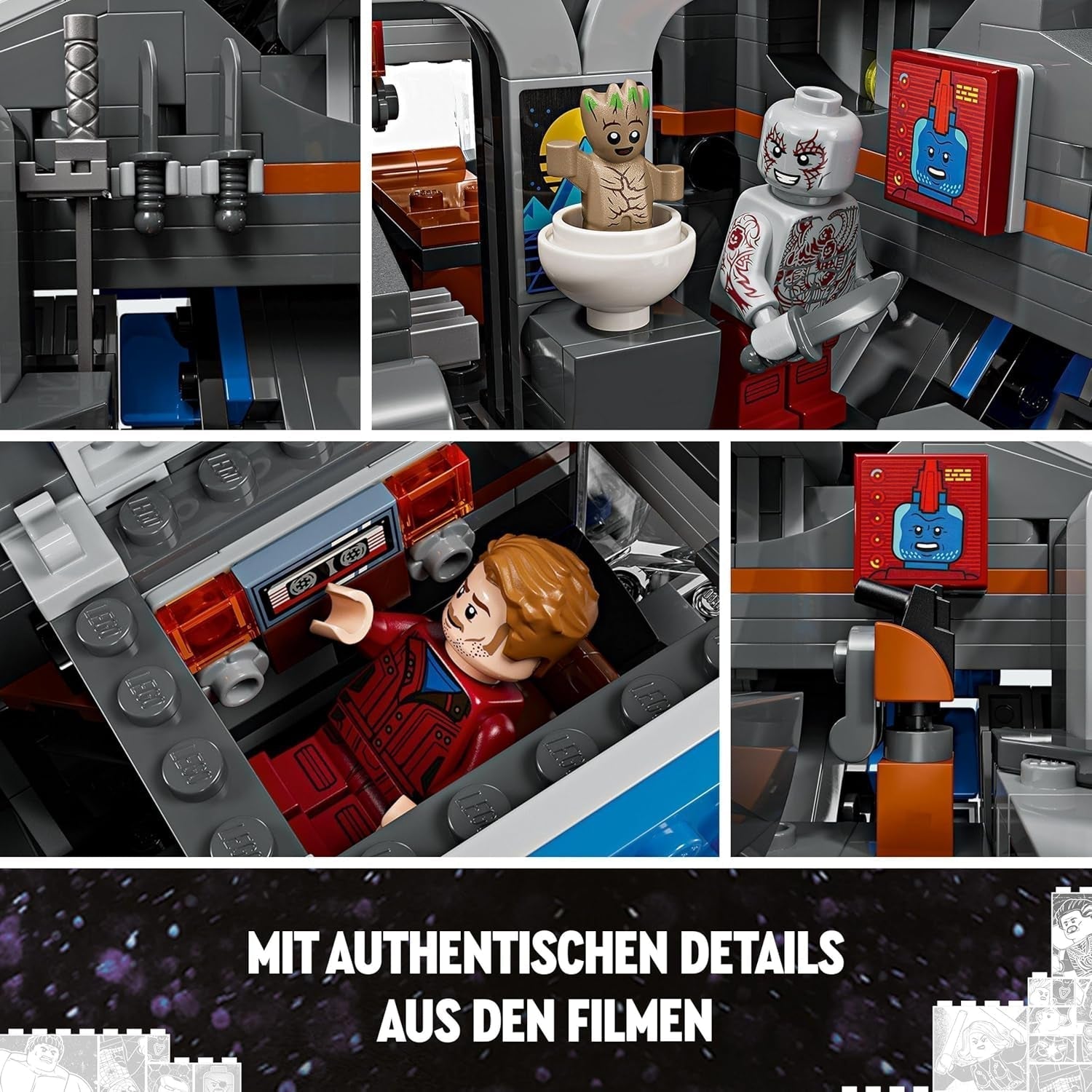 LEGO Marvel Guardians of the Galaxy: The Milano Building ruimteschipmodel met 4 superhelden minifiguren Avengers Flyer voor ruimteavonturen cadeau voor jongens en meisjes 76286 Bouwsets Beuche in LEGO-Store