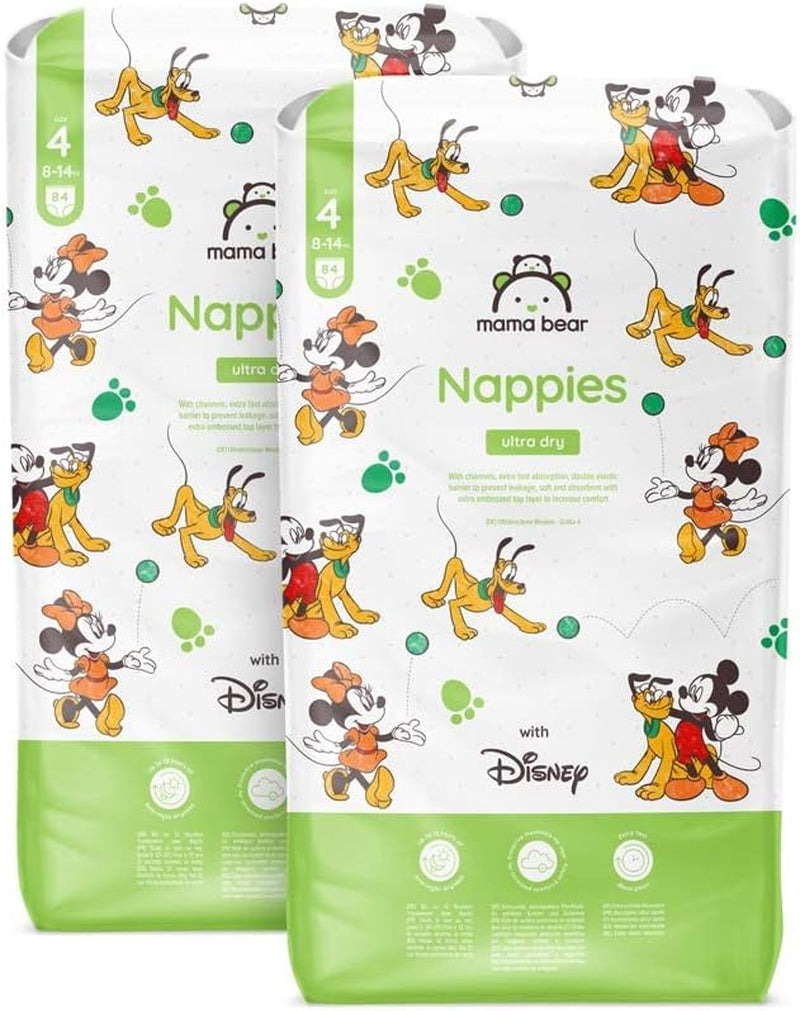 Amazon-merk: Mama Bear Disney Ultra Dry-luiers, maat 3 (4-9 kg) - maanddoos, wit, 172 stuks (2 verpakkingen van 86)