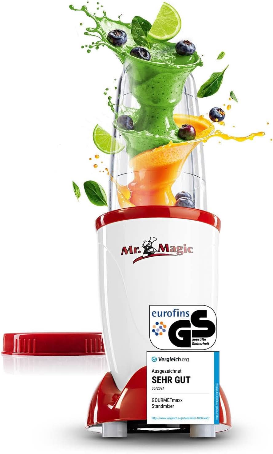 Gourmetmaxx Mr Magic Blender, Smoothie Maker met Xxl Naty Shop accessoirepakket