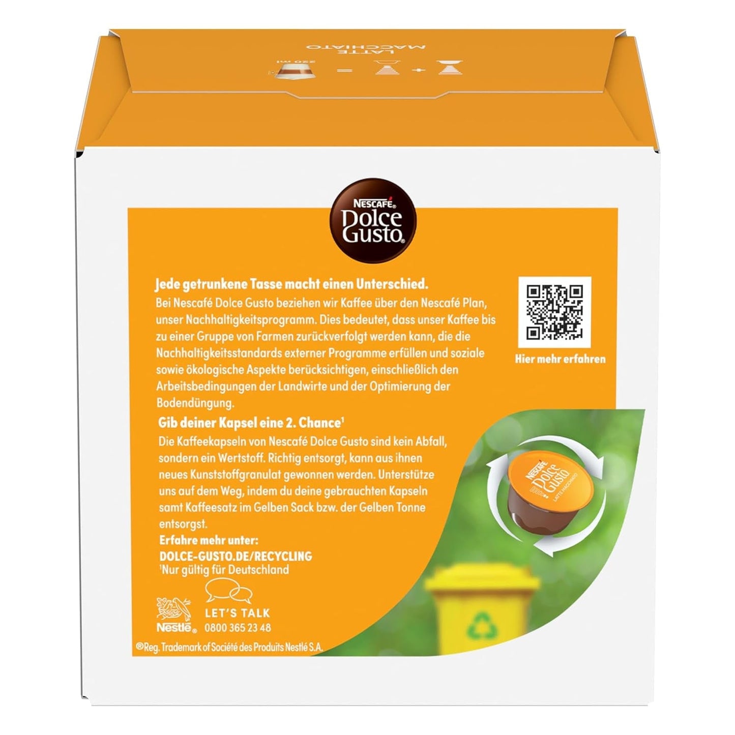 NESCAFÉ DOLCE GUSTO Latte Macchiato Kaffeekapseln 3er-pakket (3 x 16 Kapseln)
