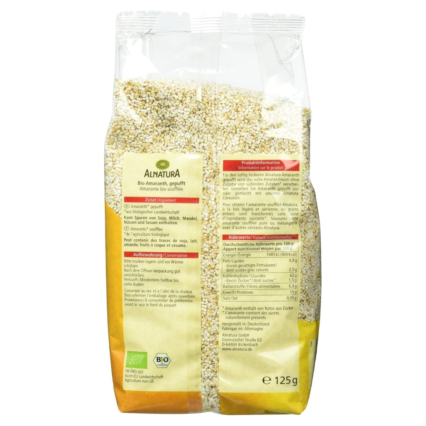 Biologische geëxpandeerde amarant, 125 g