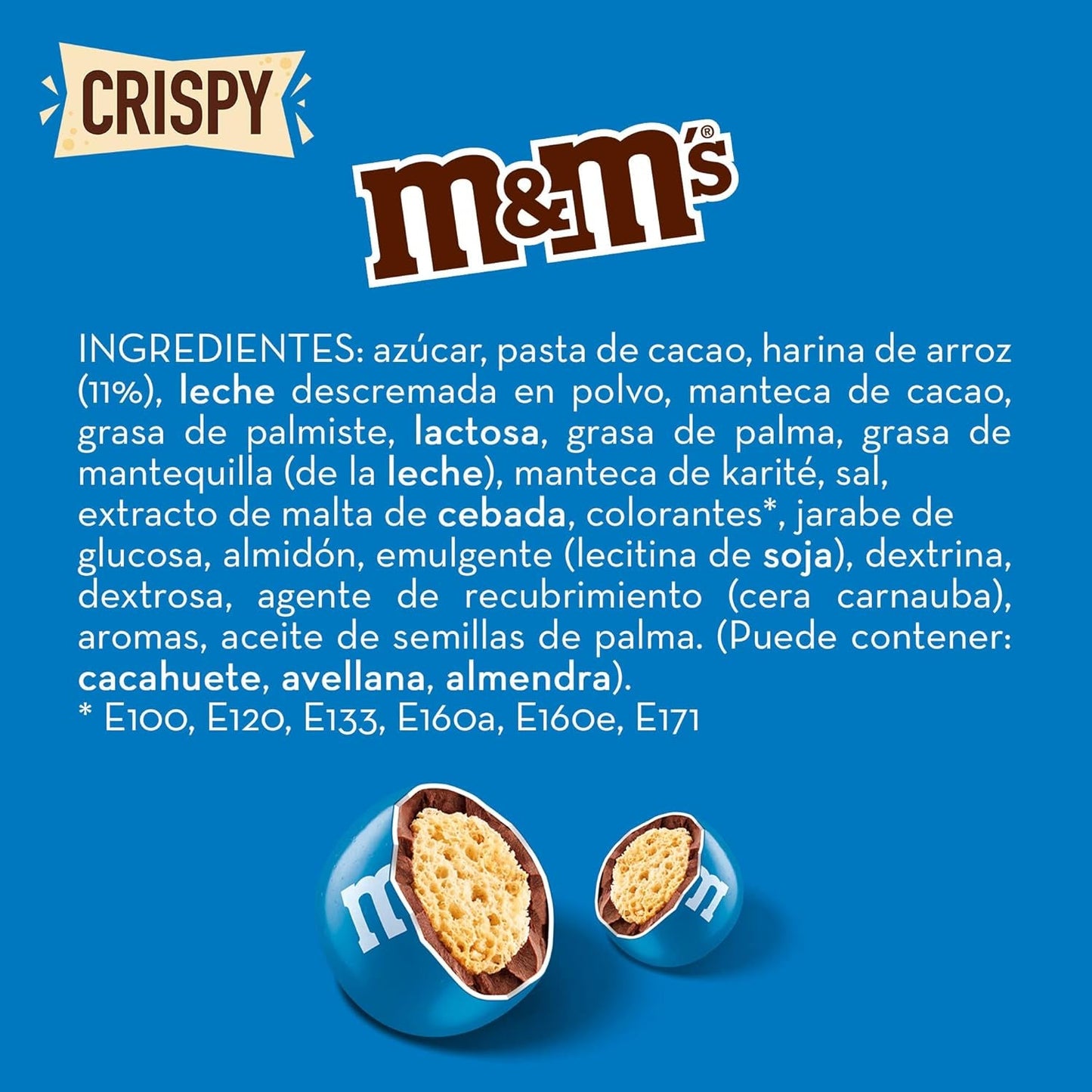 M&M'S Crispy, chocoladekrokante linzen en knapperig centrum, chocolade, 1 pakje (1 x 340 g) (pak van 2)