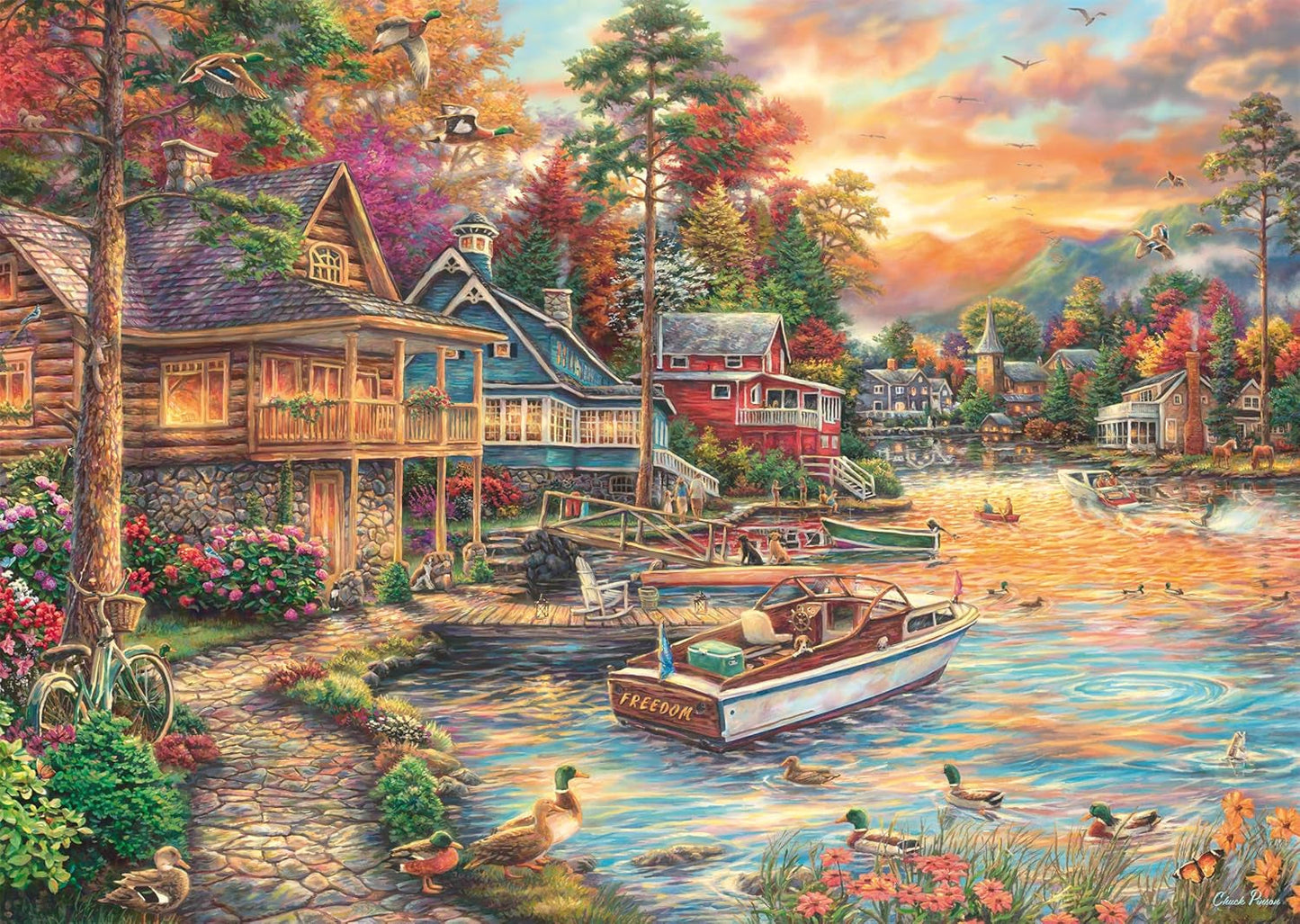 Schmidt Spiele 58553 Chuck Pinson, Shore in the Evening Gold, puzzel 1000 stukjes Puzzel Naty Shop