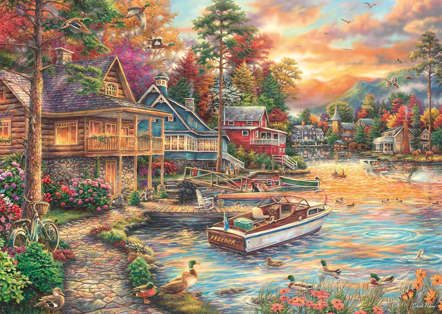 Schmidt Spiele 58553 Chuck Pinson, Shore in the Evening Gold, puzzel 1000 stukjes Puzzel Naty Shop