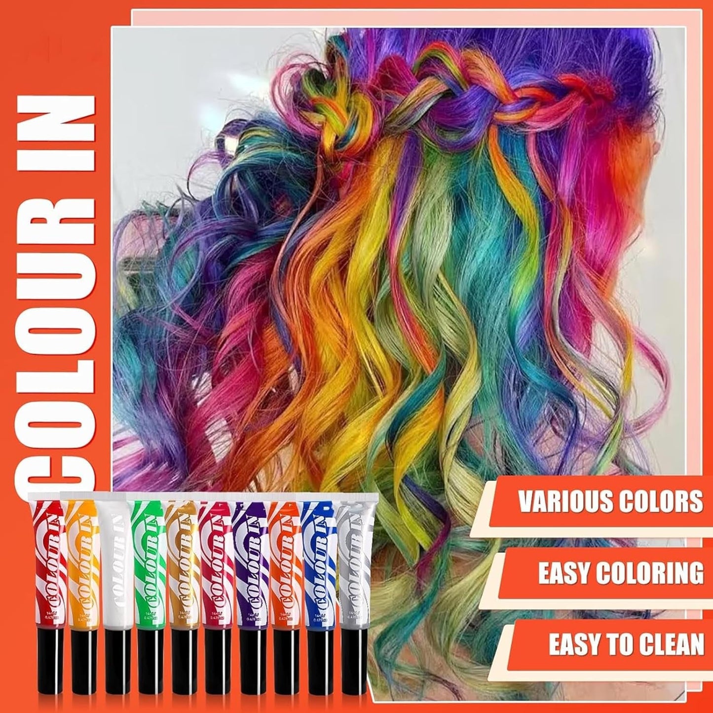 Groene Tijdelijke Haarverf - 14ml Haarkrijt Haarverf, Wasbare Groene Haarverfstick, Instant Kleur Haarkrijt, Carnaval Krijt Haarverf voor Kerstmis Halloween, Carnaval, Cosplay Haarverf Naty Shop