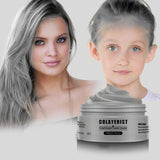 COLAYERIST Tijdelijke wasbare zwarte haarkleur Haarverfwas voor mannen en vrouwen Haarmascara voor feest of cosplay Knoeivrije haarkleurproducten Naty Shop Haarverf Zilvergrijs