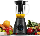 Cecotec Standmixer Power Zwart Titanium 2200MAX Glad, 2200 W Maximale Leistung, 6 Klingen Aus Edelstahl, Ice-Crush-Funktion, Turbo- en Smoothie-Funktion, Autoclean-Funktion Keuken Naty Shop Schwarz 2500 W | 1,8 liter + 3 programma's