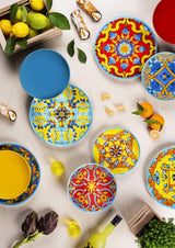 Excelsa Trinacria Teller-Set, 18-delig, porselein en keramiek